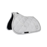 Tapis de selle obstacle en coton avec galons et logo Diamond Equestro Blanc Tapis de selle obstacle en coton avec galons et logo Diamond Equestro Blanc