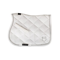 Tapis de selle obstacle en coton avec galons et logo Diamond Equestro Blanc Tapis de selle obstacle en coton avec galons et logo Diamond Equestro Blanc