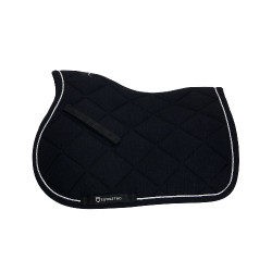 Tapis de selle obstacle en coton avec galons Diamond Equestro Noir