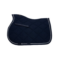 Tapis de selle obstacle en coton avec galons Diamond Equestro Marine Bleu marine