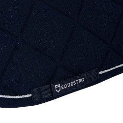 Tapis de selle obstacle en coton avec galons Diamond Equestro Marine Bleu marine
