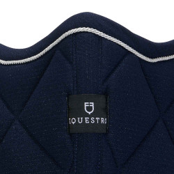 Tapis de selle obstacle en coton avec galons Diamond Equestro Marine Bleu marine