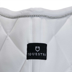 Tapis de selle obstacle en coton avec galons Diamond Equestro Blanc