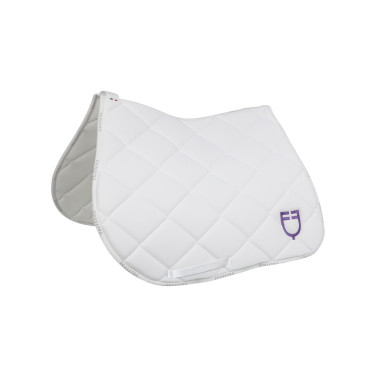 Tapis de selle obstacle avec logo multicolore GP Equestro Blanc / blanc / violet dahlia