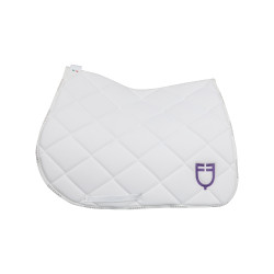 Tapis de selle obstacle avec logo multicolore GP Equestro Blanc / blanc / violet dahlia