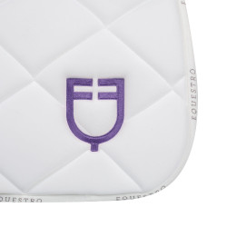 Tapis de selle obstacle avec logo multicolore GP Equestro Blanc / blanc / violet dahlia