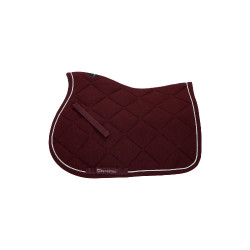 Tapis de selle de saut poney Diamond en coton avec galons Equestro Bordeaux Tapis de selle de saut poney Diamond en coton avec galons Equestro Bordeaux
