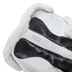 Tapis de saut Numnah avec grip en gel des deux côtés et bordure en mouton complet Acavallo Blanc / noir