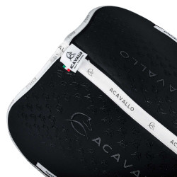 Tapis de saut en lycra avec grip en gel et dessous en fibre de bambou Acavallo Noir / blanc