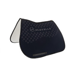 Tapis de saut en lycra avec grip en gel et dessous en fibre de bambou Acavallo Bleu deep / noir