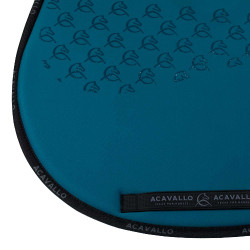 Tapis de saut en lycra avec grip en gel et dessous en fibre de bambou Acavallo Pétrol / noir Bleu