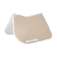Tapis de saut en lycra avec grip en gel et dessous en fibre de bambou Acavallo Sable / blanc