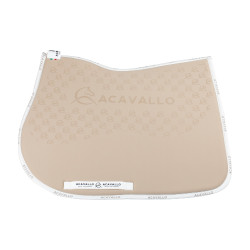 Tapis de saut en lycra avec grip en gel et dessous en fibre de bambou Acavallo Sable / blanc Beige
