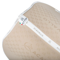 Tapis de saut en lycra avec grip en gel et dessous en fibre de bambou Acavallo Sable / blanc Beige