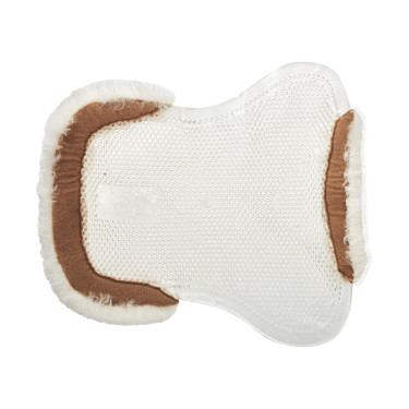 Amortisseur gel poney avec découpe et bordure en peau de mouton Classic Acavallo Transparent / naturel