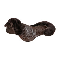 Gel schokdemper pony met uitsnijding en rand van schapenvacht Classic Acavallo Bruin / bruin