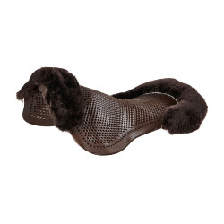 Gel schokdemper pony met uitsnijding en rand van schapenvacht Classic Acavallo Bruin / bruin