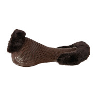 Amortisseur gel poney avec découpe et bordure en peau de mouton Classic Acavallo Marron / marron