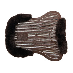 Gel schokdemper pony met uitsnijding en rand van schapenvacht Classic Acavallo Bruin / bruin