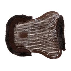 Amortisseur gel poney avec découpe et bordure en peau de mouton Classic Acavallo Marron / marron