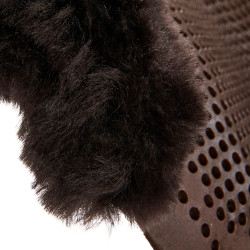Gel schokdemper pony met uitsnijding en rand van schapenvacht Classic Acavallo Bruin / bruin