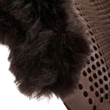 Gel schokdemper pony met uitsnijding en rand van schapenvacht Classic Acavallo Bruin / bruin