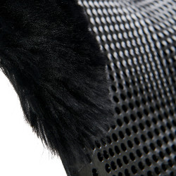 Amortisseur gel poney avec découpe et bordure en peau de mouton Classic Acavallo Noir / noir