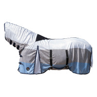 Couverture anti-mouches Strong avec collier HKM Bleu / blanc / gris
