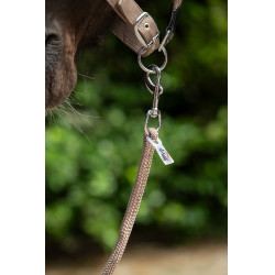 Longe Carlotta avec mousqueton HKM Taupe Marron