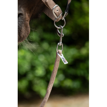 Longe Carlotta avec mousqueton HKM Taupe Marron