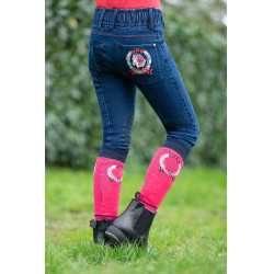 Kinderbroek Aymee Denim met siliconen zitvlak HKM Donkerblauw Kinderbroek Aymee Denim met siliconen zitvlak HKM Donkerblauw