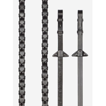 Rênes tressées LeMieux Marron / argent Rênes tressées LeMieux Marron / argent