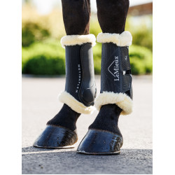 Guêtres de dressage mouton LeMieux Motionflex Noir / naturel Guêtres de dressage mouton LeMieux Motionflex Noir / naturel