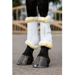 Guêtres de dressage mouton LeMieux Motionflex Blanc / naturel Guêtres de dressage mouton LeMieux Motionflex Blanc / naturel