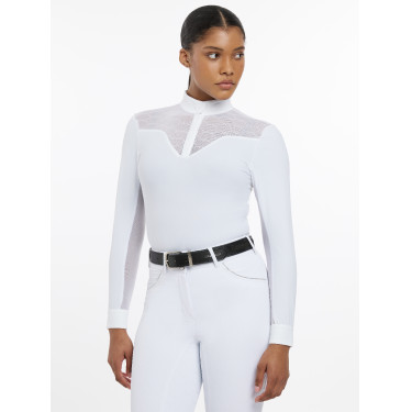 Polo de concours Emily LeMieux manches longues Blanc