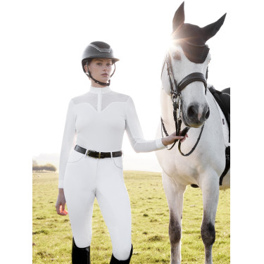 Polo de concours Emily LeMieux manches longues Blanc