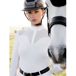 Polo de concours Emily LeMieux manches longues Blanc