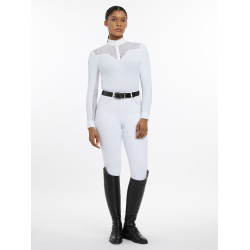 Polo de concours Emily LeMieux manches longues Blanc
