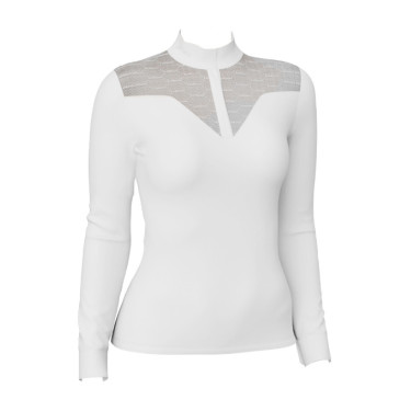 Polo de concours Emily LeMieux manches longues Blanc
