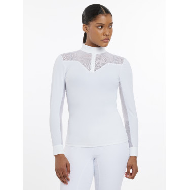 Polo de concours Emily LeMieux manches longues Blanc