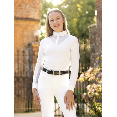 Wedstrijdshirt Eva LeMieux Young Rider lange mouwen Wit