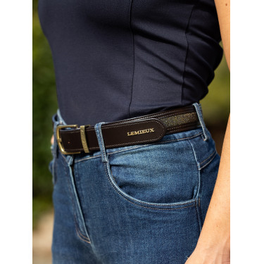 Ceinture LeMieux Crystal Insert Marron