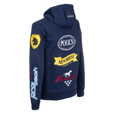 Unisex Hoodie Multilogo Pool's Marine Marineblauw