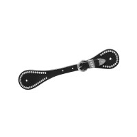 Leren Western Sporenriemen met Spots van Pool's Zwart Leren Western Sporenriemen met Spots van Pool's Zwart