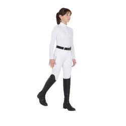 Polo Fille à Manches Longues Equestro Warm+ Equestro Blanc Polo Fille à Manches Longues Equestro Warm+ Equestro Blanc
