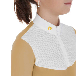 Chemise de concours Fille à Manches Longues Zip et Mesh Equestro Beige Chemise de concours Fille à Manches Longues Zip et Mesh Equestro Beige
