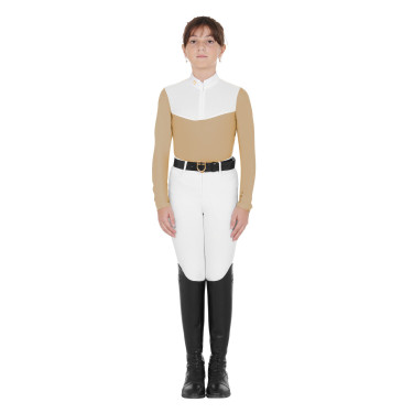 Wedstrijdshirt Meisje met Lange Mouwen Rits en Mesh Equestro Wedstrijdshirt Meisje met Lange Mouwen Rits en Mesh Equestro