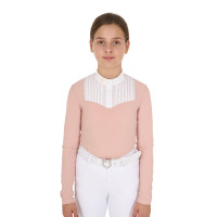Polo de concours Fille avec Strass Equestro Rose cameo