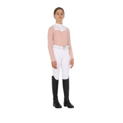 Polo de concours Fille avec Strass Equestro Rose cameo Polo de concours Fille avec Strass Equestro Rose cameo