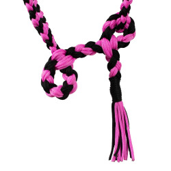 Gevlochten Nylon Halster Pool's Zwart / roze